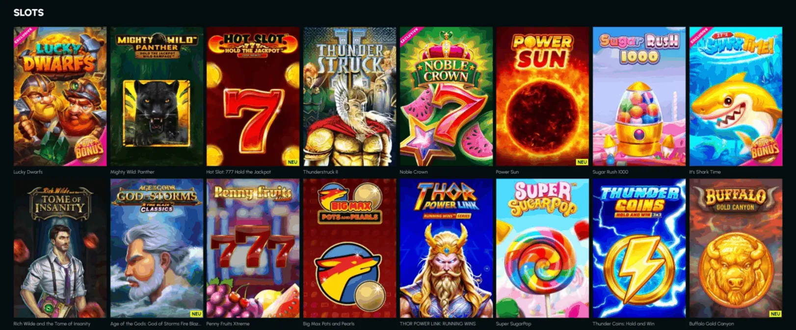 Auswahl an Slots Casino Slots Auswahl